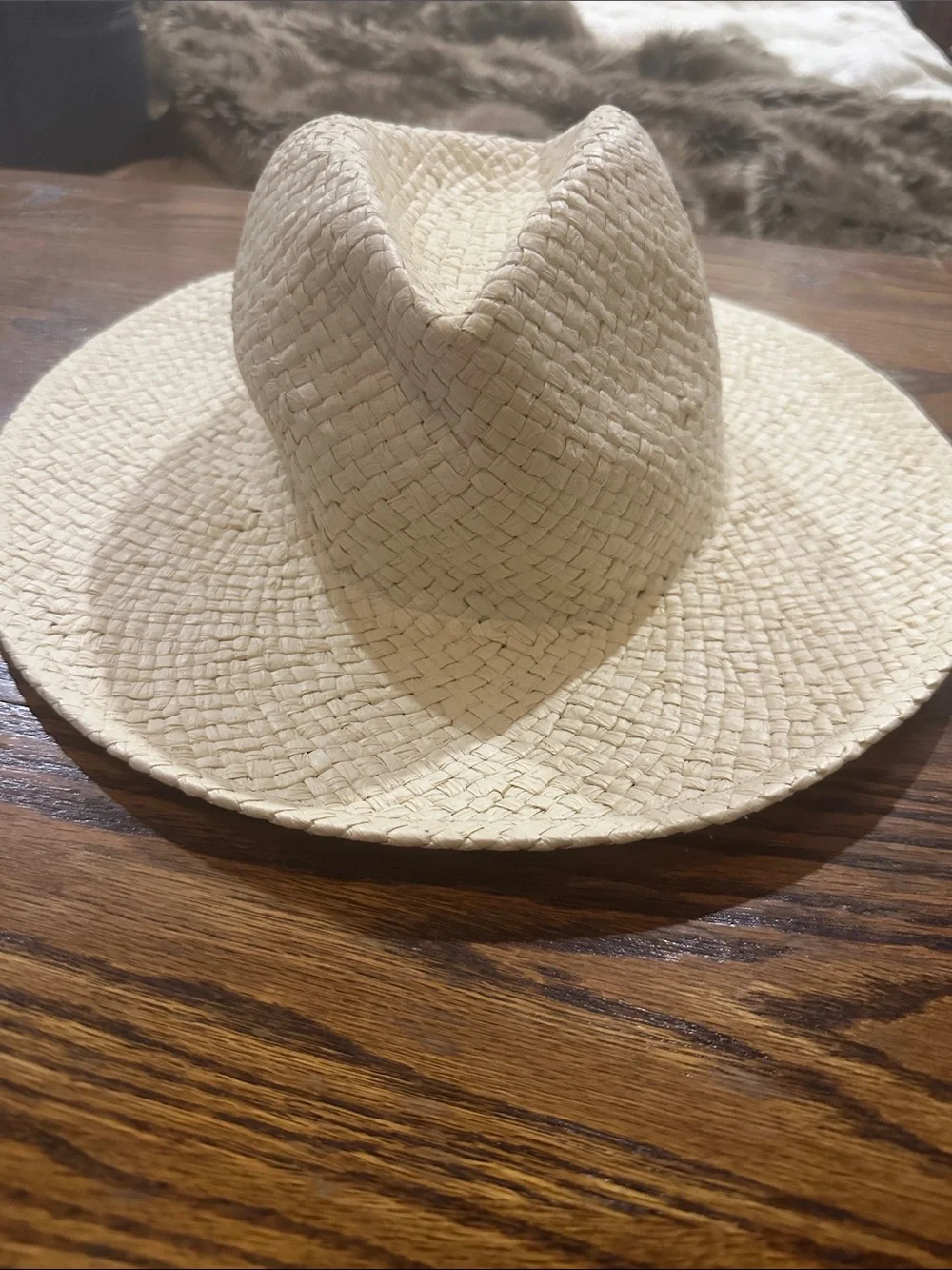 Madewell Cream Straw Fedora Hat